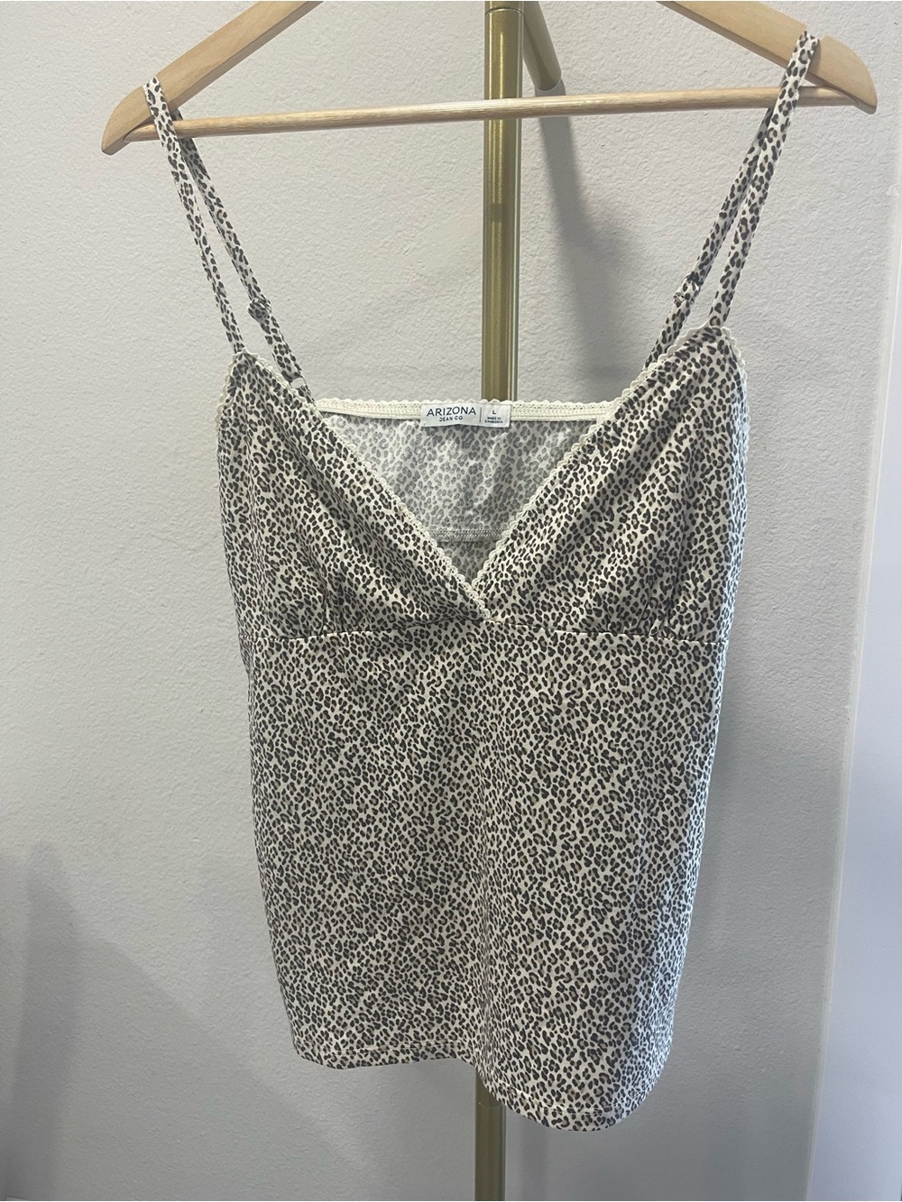 New Arizona Leopard Print Spaghetti Strap Cami Junior size L
